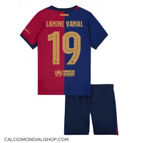 Maglie da calcio Barcelona Lamine Yamal #19 Prima Maglia Bambino 2024-25 Manica Corta (+ Pantaloni corti)